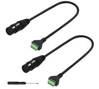 zdyCGTime XLR à vis câble de borne 3 Broches XLR Femelle à 3 Broches câble de borne pour Haut - Parleur, Microphone, projecteur, Son, Spectacles sur scène et Enregistrement (30cm/F-2 Pack)