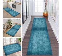 ZDYHMrj Tapis de couloir, antidérapant, 40 x 60 cm, bleu, lavable, moderne, pour couloir, cuisine, entrée, salon