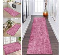 ZDYHMrj Tapis de couloir, antidérapant, 40 x 60 cm, rose, lavable, moderne, pour couloir, cuisine, entrée, salon