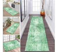 ZDYHMrj Tapis de couloir, antidérapant, 40 x 60 cm, vert, lavable, moderne, pour couloir, cuisine, entrée, salon