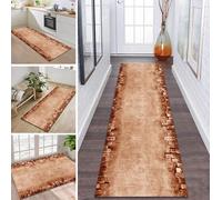 ZDYHMrj Tapis de couloir, antidérapant, 60 x 160 cm, couleur caramel, lavable, moderne, pour couloir, cuisine, entrée, salon