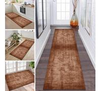 ZDYHMrj Tapis de couloir, antidérapant, 60 x 300 cm, couleur caramel, lavable, moderne, pour couloir, cuisine, entrée, salon