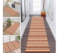 ZDYHMrj Tapis de couloir, antidérapant, 60 x 450 cm, couleur caramel, lavable, moderne, pour couloir, cuisine, entrée, salon