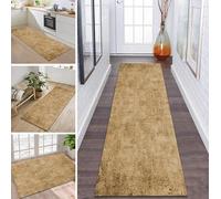 ZDYHMrj Tapis de couloir, cuisine antidérapant et lavable, long, 40 x 60 cm, marron, au mètre, pour couloir, salle à manger, chambre à coucher, salon