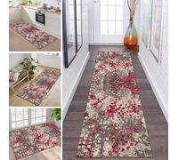 ZDYHMrj Tapis de couloir, cuisine antidérapant et lavable, long, gris et rose, 40 x 400 cm, design moderne, vendu au mètre, pour couloir, salle à manger, chambre à coucher, salon, tapis de cuisine