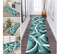 ZDYHMrj Tapis de couloir, de cuisine, antidérapant et lavable, long, 40 x 60 cm, cyan, vendu au mètre, pour couloir, salle à manger, chambre à coucher, salon