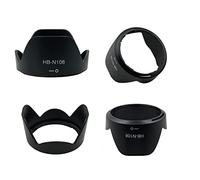 ZDYS Pare-soleil pour objectif 18-55 mm Pétales type D3300 F / 3.5-5.6G plastique D3400 fermement noir appareil photo facile d'installation réversible VR photo pour Nikon AF-P