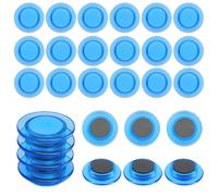 ZDZBLX Aimant Frigo Aimant Puissant Aimants Tableau Magnétique, Lot de 28 Magnet Frigo Aimant Plat, Petit Aimant Tableau Blanc, Mini Aimant Rond Decoratif Magnets,pour Tableau Aimanté, Frigo (Bleue)