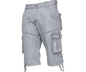 Ze ENZO Short cargo en jean pour homme - Très résistant - Grande taille