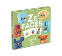 Ze faces - wooden blocks - djeco