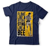 ZE YUAN CSDC Short Sleeve Ali Float Like A Butterfly Tshirt Unisex - Boxing, Legend, Muhammad Shirt Top Sweatshirt Navy XXL