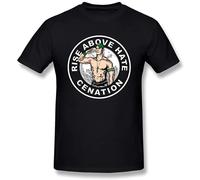ZE YUAN Men's John Cena Rise Above Hate Cotton T Shirt Black L