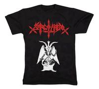 ZE YUAN Sarcofago Baphomet Tshirt Beherit Blasphemy Mayhem Sodom Deathmetal Tshirt Black L
