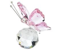 ZEACCT 1 Pièce Papillon Volant en Cristal, Décoration de Statue de Papillon en Cristal, Convient pour la Décoration Extérieure de la Maison - Statue d'animal - Rose