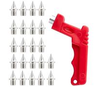 ZEACCT 22 Pièces Pointes Piste en Acier, Clous à Pointes pour Chaussures de Sport avec Clé à Pointes, pour Chenille en Caoutchouc, Sprint de 100-400 Mètres, Longueur 7 mm, Diamètre 5 mm