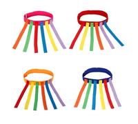 ZEACCT 4 Pack de Jeux de Traction de Queue, Chasser la Cassette du Jeu, Bande de Jeu de Traction de Queue pour Enfants, Adapté aux Filles et Aux Garçons (Bleu, Rouge, Rose Et Orange)