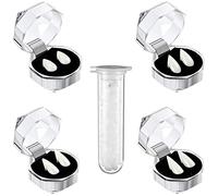 ZEACCT 4 Paires Crocs de Vampire Kit de dent de Vampire Faux Dentiers, Dents prothèses dentaires Costume d'halloween Accessoires de fête avec Adhésif à Pastilles de Dents (13 mm, 15 mm, 17 mm, 19 mm)