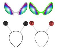 ZEACCT 4 Pièces Bandeau D'antenne Fantaisie Étranger, Bandeau Extraterrestre pour Femmes Adultes, Bandeau D'antenne Extraterrestre Fantaisie, pour Accessoires de Costume D'halloween