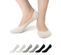 ZEACCT 6 Paires de Chaussettes Invisibles pour Femmes, Protège-Pied Chaussettes, Chaussettes Super Invisibles, Chaussettes à Semelle Antidérapante, pour Mocassins Plats à Talons Hauts