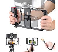 Zeadio 2 en 1 Support vidéo pour Smartphone, stabilisateur de Prise sans Fil pour téléphone Portable, avec obturateur à Distance pour Tous Les Smartphones iPhone et Android