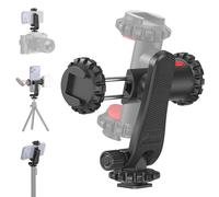 Zeadio Adaptateur de support de smartphone avec sabot de flash, support de trépied pour téléphone portable, monopode de selfie avec pince réglable, pour la photographie Canon Nikon DSLR iPhone Samsung