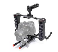 Zeadio Cage de rig vidéo pour Appareil Photo, kit de réalisation de Films avec poignée supérieure et Base de Type Arca & Guide de Tige, Compatible avec Tous Les caméscopes Reflex numériques