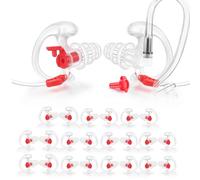 Zeadio Lot de 12 bouchons d'oreille à triple bride, doux et confortables en silicone filtré par le bruit - Transparent, taille M, paire de 12