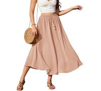 Zeagoo Jupe Femme Longue Elastique Élégante Taille Haute à Cordon Maxirock | Unie Casual de Temps Libre Mariage Cocktail Jupe