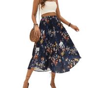 Zeagoo Jupe Femme Longue Elastique Élégante Taille Haute à Cordon Maxirock | Unie Casual de Temps Libre Mariage Cocktail Jupe