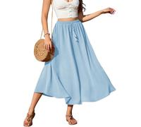 Zeagoo Jupe Femme Longue Elastique Élégante Taille Haute à Cordon Maxirock | Unie Casual de Temps Libre Mariage Cocktail Jupe