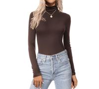 Zeagoo sous Pull Col Roulé Femme Manche Longue Fin Tee Shirt Thermique Pull | Haut Basique｜Polyvalent｜Moulant｜Idéal pour Maison/Quotidien/Shopping/Travail/Soirées｜T-Shirt Hiver/Automne｜Top Extensible