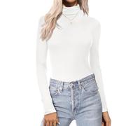 Zeagoo sous Pull Col Roulé Femme Manche Longue Fin Tee Shirt Thermique Pull | Haut Basique｜Polyvalent｜Moulant｜Idéal pour Maison/Quotidien/Shopping/Travail/Soirées｜T-Shirt Hiver/Automne｜Top Extensible