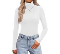 Zeagoo sous Pull Femme Col Roulé Tee Shirt Manche Longue Pull Hiver Basiques Col Roulé Haut Femme Slim Fit Thermique Pulls XS-XXL