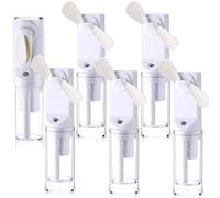 ZeahVeyora Lot de 6 mini ventilateurs brumisateurs portables rechargeables à piles avec 4 vitesses pour homme et femme, maison, bureau, voyage, maquillage extérieur (blanc)