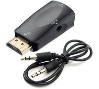 ZEAICOS Convertisseur HDMI vers VGA - Câble audio - Résolution vidéo - Adaptateur compact avec transmission audio - Jack 3,5 Label