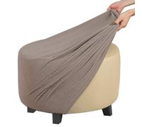 ZEaink Housse de Pouf Rond Velours 40x40/45x45/50 Housse Tabouret Rond Extensible Housse d'ottoman en Velours Extensible Housse de Protection de Repose-Pieds (Color : #16, Size : 45x45x40cm)