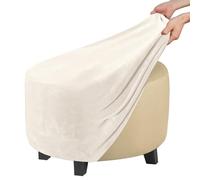 ZEaink Housse de Pouf Rond Velours 40x40/45x45/50 Housse Tabouret Rond Extensible Housse d'ottoman en Velours Extensible Housse de Protection de Repose-Pieds (Color : #3, Size : 50x50x40cm)
