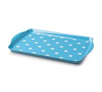 Zeal Plateau de service en mélamine à pois (38 x 24 cm) Aqua