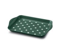 Zeal Plateau de Service en mélamine Motif Pois Vert forêt 18 x 14 cm