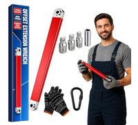 Zealburst extension décalée, 2026 Nouveau extension à cliquet zéro degré de 30/44CM ouille avec adaptateurs carrés (1,27 cm, 1/4'', 3/8''), universelle pour petit endroit (E, 30CM)