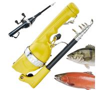 Zealburst EasyFish Folding Rod, 2026 New Easyfish Folding Rod with 21 Pcs Bait Set and 80m Fishing Line, Collapsible Telescopic Design for Fishing (Yellow,Without 21 Piece Set)
