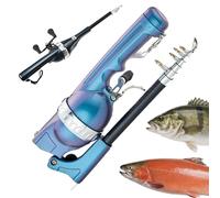 Zealburst EasyFish Folding Rod, 2026 New Easyfish Folding Rod with 21 Pcs Bait Set and 80m Fishing Line, Collapsible Telescopic Design for Fishing (Blue 2,Without 21 Piece Set)