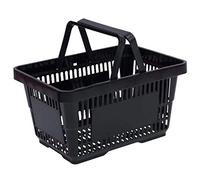 ZealEco Panier de courses Market Store en plastique noir de haute qualité avec poignées
