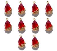 ZeaLian Perles en forme de goutte d'eau en cristal de zircone - Laiton plaqué or - Pour la fabrication de bijoux, bracelets, colliers, boucles d'oreilles, pendentifs, fournitures artisanales