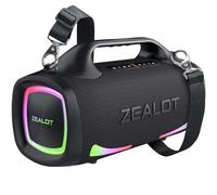 ZEALOT Enceinte Bluetooth,100W Haut - Parleur étanche avec lumière LED, 24000 mAh Banque d'alimentation, Bluetooth 5.3, Haut - Parleur extérieur, Grand Haut - Parleur Bluetooth pour Camping, Plage