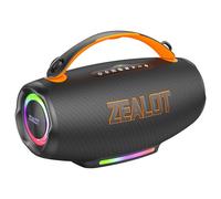 ZEALOT Enceinte Bluetooth portable 100 W avec lumière, 24 heures de lecture, Bluetooth 5.3, étanche IP56, son stéréo, micro SD, mémoire USB, prise jack 3,5 mm, charge de type C, noir