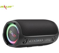 ZEALOT Haut-parleur portable sans fil, BT 5.3, puissance 50 W, stéréo TWS, effet de lumière RGB, effet sonore hi-fi, supporte AUX BT carte TF, noir