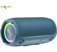 ZEALOT Haut-parleur portable sans fil, BT 5.3, puissance 50 W, stéréo TWS, effet de lumière RGB, effet sonore hi-fi, supporte AUX BT carte TF, bleu