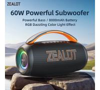 Zealot-P12 haut-parleur Bluetooth 60W haut-parleur Portable avec 10 heures de lecture, poignée Portable, pour le Camping, la fête, TWS, AUX Black