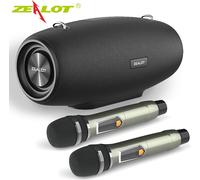 ZEALOT S67 Haut-parleur portable Bluetooth, BT 5.0 | 60 W haute puissance | IPX6 étanche | Double membrane métallique innovante | Basses puissantes | Stéréo | EQ, noir, doubles microphones